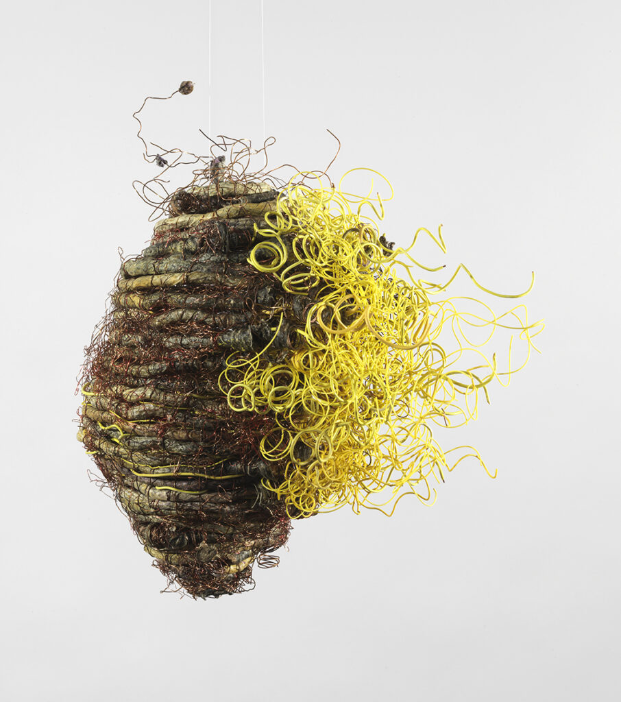 TiNan #83, cotton cord, copper wire, coated wire, rice paste, pigment